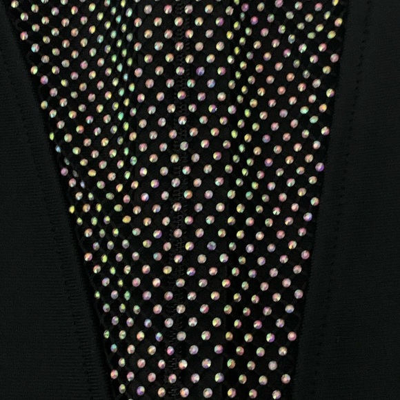 BELLA BARNETT Metallic Color Bling Mesh Dress V Neck Sexy Dress Mini - Picture 7 of 8